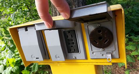 ground fault plug in the electric box at the campground|20 amp grounding for campground.